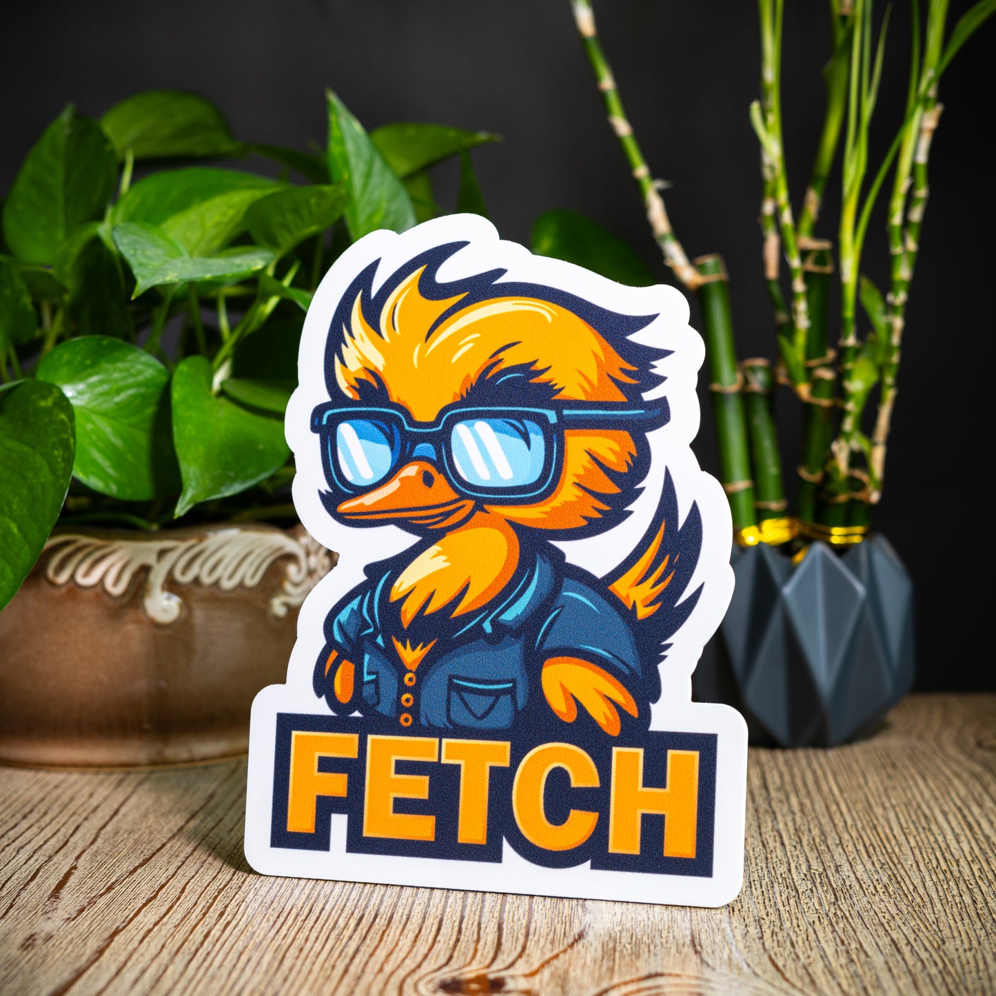 PVC Sign: Fetch Duck with Glasses