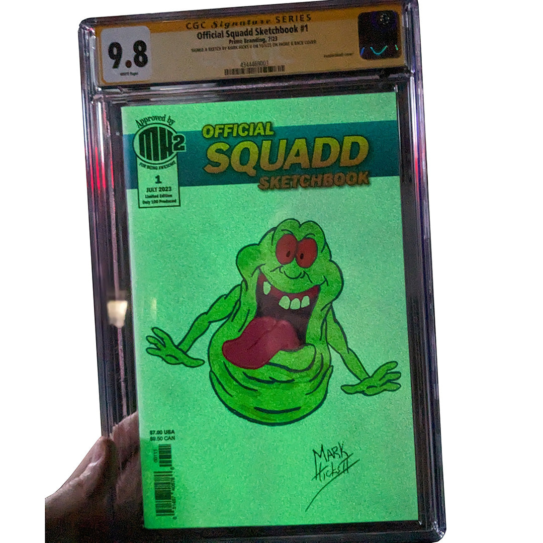 Books: Official Squadd Sketchbook Glow in the Dark Slimer Remark CGC 9.8